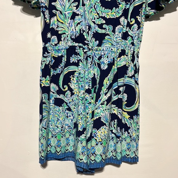 Lilly Pulitzer Lula Romper High Tide Navy Scuba Doo Engineered Shorts Size Small - Picture 13 of 13